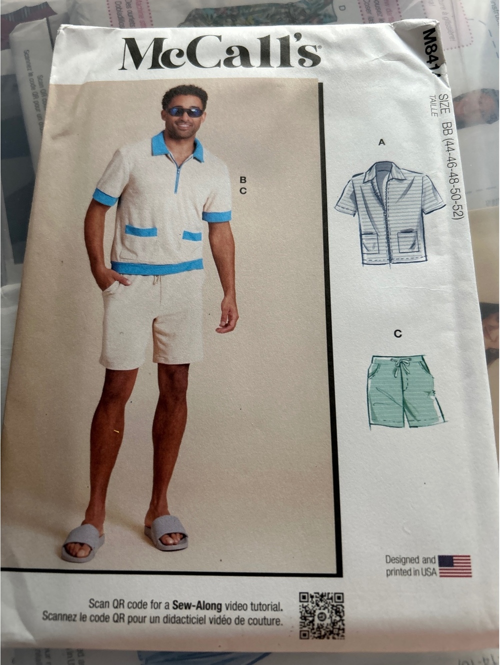 McCall's M8414 Men's Casual Shorts and Shirt Sewing Pattern